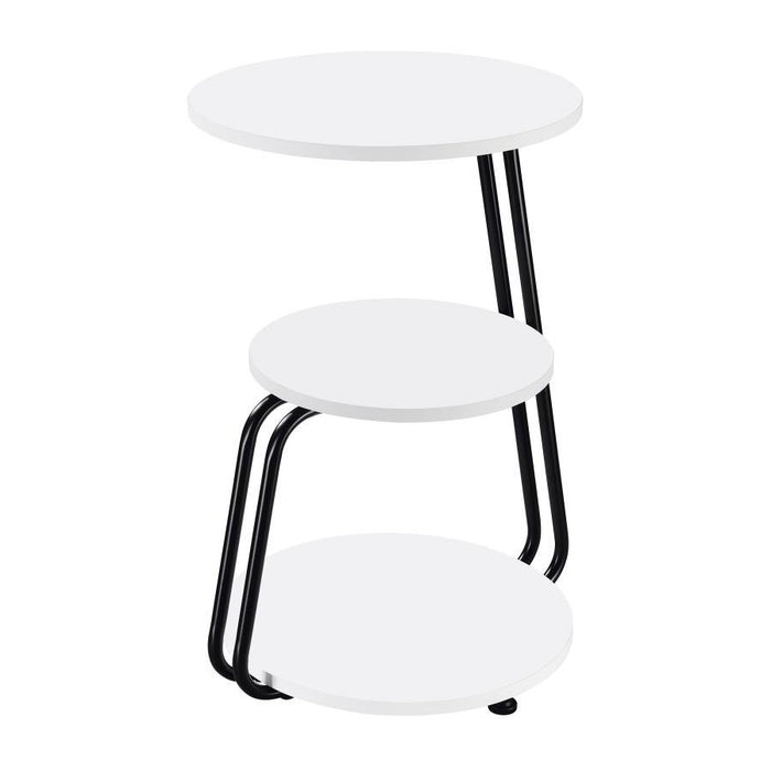 Hilly - 3-Tier Round Accent Side Table - White And Black – Side Tables by Coaster Fine Furniture at Furniture Wholesale Plus , Nashville furniture store