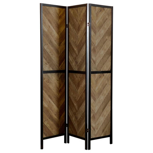 Marlene - 3-Panel Room Divider Folding Screen - Rustic Tobacco - Premium Room Dividers from CoasterEveryday - Just $139! Shop now at Furniture Wholesale Plus  We are the best furniture store in Nashville, Hendersonville, Goodlettsville, Madison, Antioch, Mount Juliet, Lebanon, Gallatin, Springfield, Murfreesboro, Franklin, Brentwood