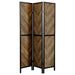 Marlene - 3-Panel Room Divider Folding Screen - Rustic Tobacco – Room Dividers by CoasterEveryday at Furniture Wholesale Plus , Nashville furniture store