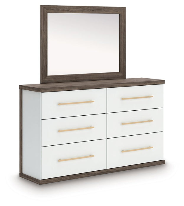 Kendanport - 4 Pc. - King Platform Bed, Dresser, Mirror And Nightstand - Brown / White – 4 Piece Bedroom Sets by Signature Design by Ashley® at Furniture Wholesale Plus , Nashville furniture store