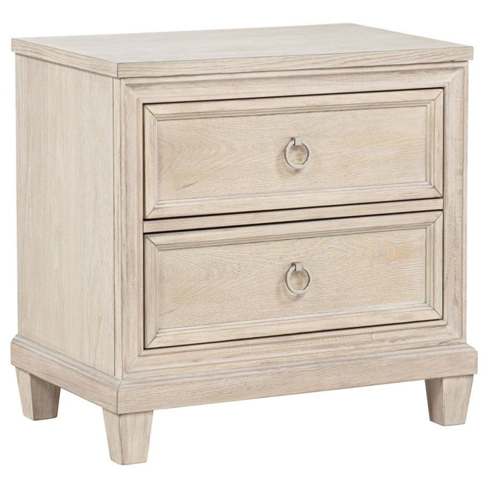 Pembroke - 2-Drawer Nightstand Bedside Table - Washed Oak – Accent Nightstands by Coaster Fine Furniture at Furniture Wholesale Plus , Nashville furniture store