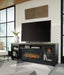 Foyland - 83" TV Stand With Electric Infrared Fireplace Insert - Black / Brown – Fireplace TV Stands by Signature Design by Ashley® at Furniture Wholesale Plus , Nashville furniture store
