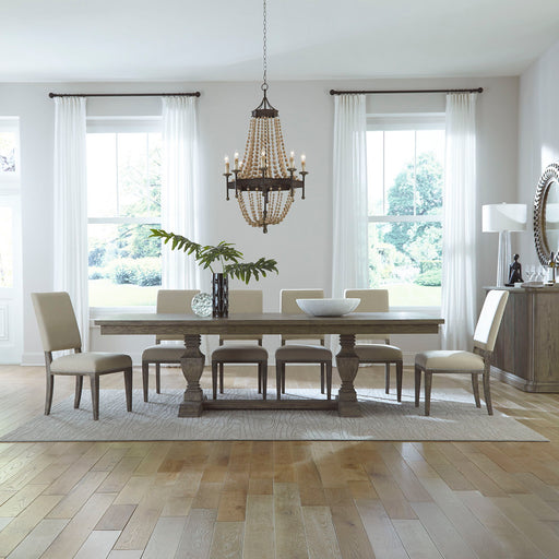 Westfield - 7 Piece Trestle Table Set - Havana Brown – 7 Piece Dining Room Sets by Liberty Furniture at Furniture Wholesale Plus , Nashville furniture store