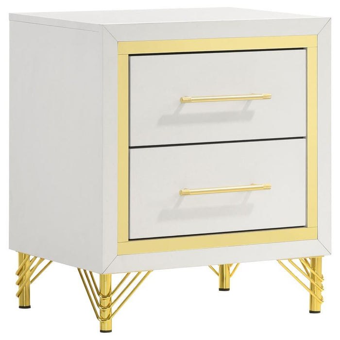 Lucia - 2-Drawer Nightstand - White – Accent Nightstands by Coaster Fine Furniture at Furniture Wholesale Plus , Nashville furniture store