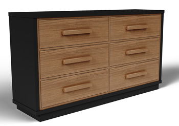 Kozmour - Six Drawer Dresser - Black / Brown Kozmour - Six Drawer Dresser - Black / Brown