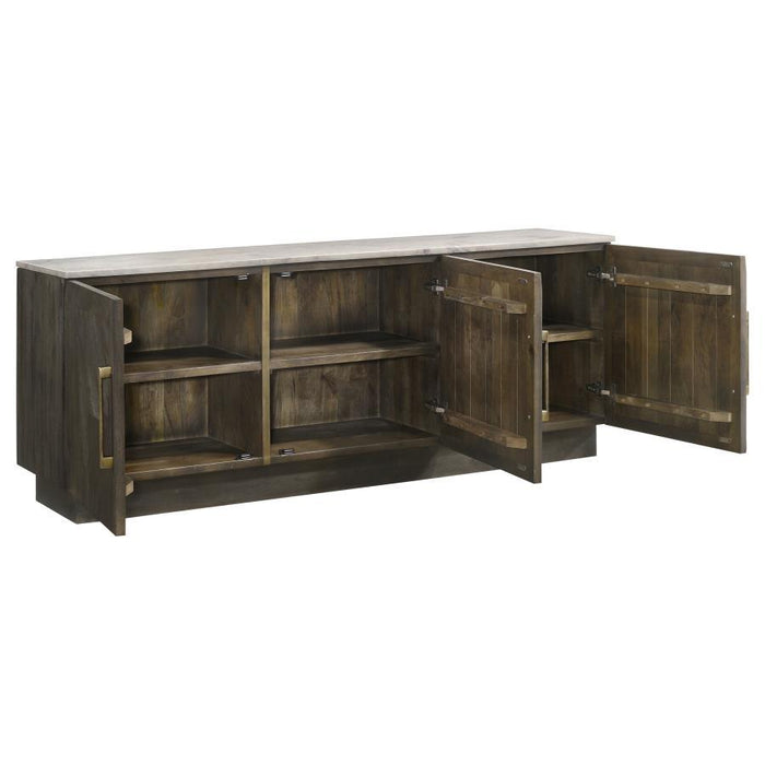 Dennis - 3 Door Marble Top Sideboard Buffet - Tobacco Gray – Buffets by Coaster Fine Furniture at Furniture Wholesale Plus , Nashville furniture store