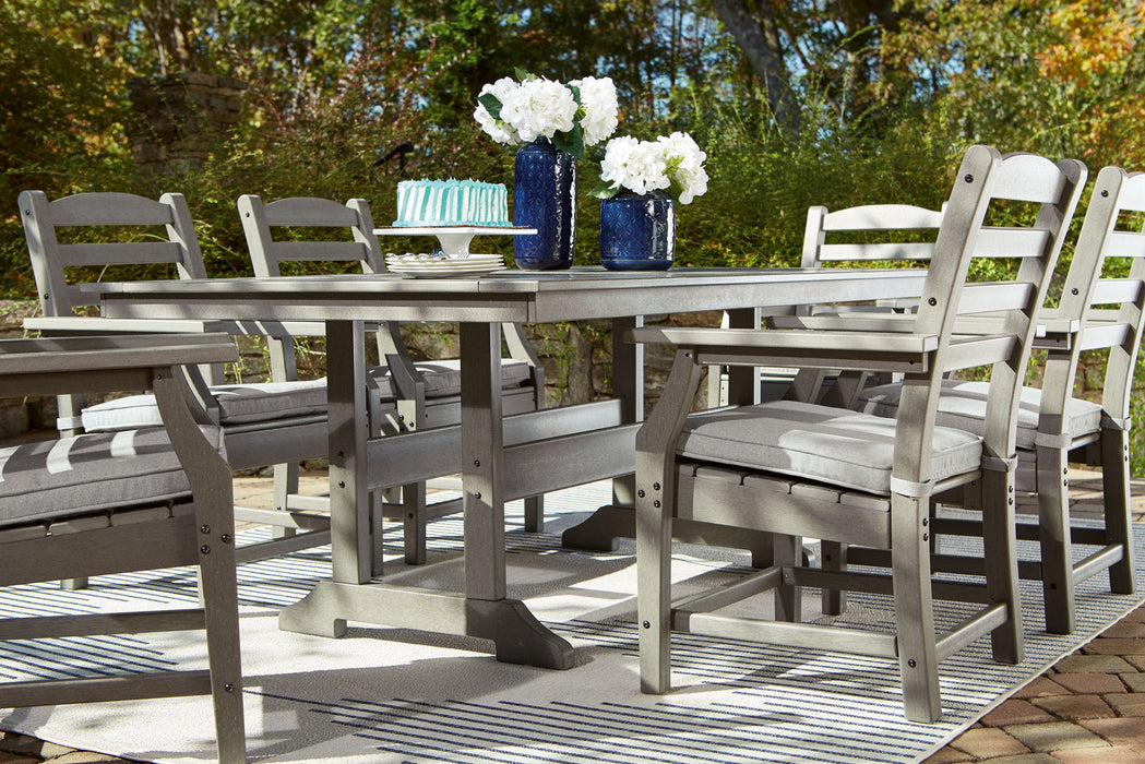 Visola - 7 Pc. - Dining Set with 6 Chairs - Gray – 7 Piece Outdoor Sets by Signature Design by Ashley® at Furniture Wholesale Plus , Nashville furniture store
