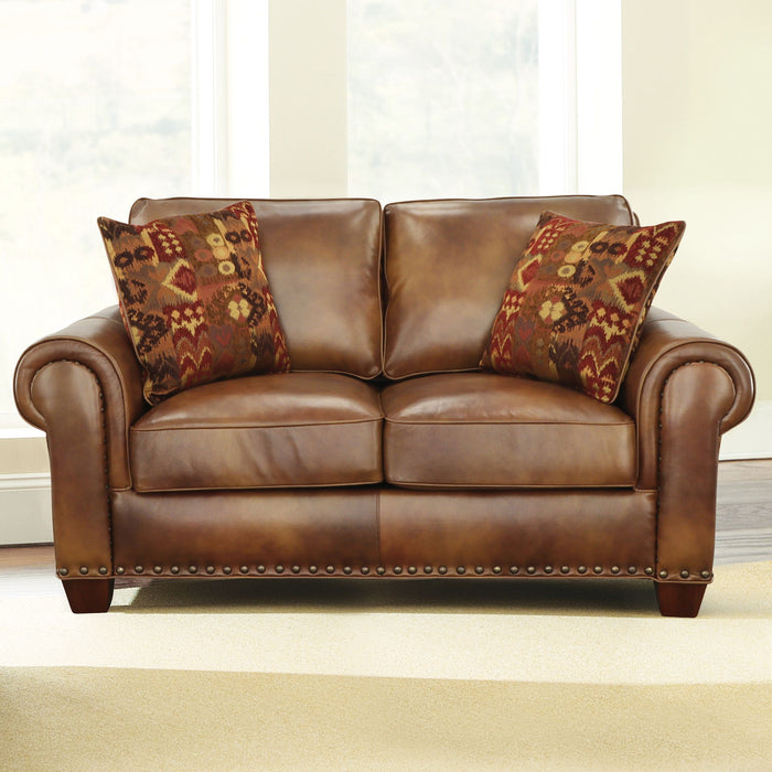 Silverado - Loveseat - Dark Brown – Stationary Loveseats by Steve Silver Furniture at Furniture Wholesale Plus , Nashville furniture store