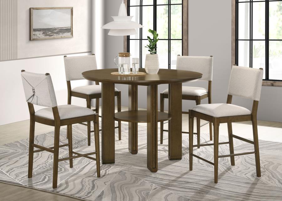 Ottowa - 5 Piece Round Counter Height Dining Room Set - Brown – 5 Piece Dining Room Sets by Coaster Fine Furniture at Furniture Wholesale Plus , Nashville furniture store
