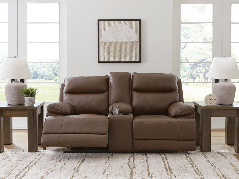 Vonryan - Power Reclining Loveseat With Console / Adj Headrest - Tobacco – Reclining Loveseats by Signature Design by Ashley® at Furniture Wholesale Plus , Nashville furniture store