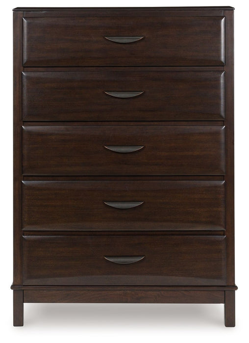 Vanmore - Five Drawer Chest - Dark Brown – Accent Chests by Benchcraft® at Furniture Wholesale Plus , Nashville furniture store