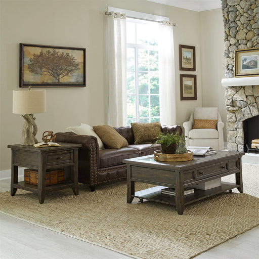 Paradise Valley - 3 Piece Table Set - Saddle Brown – Table Sets by Liberty Furniture at Furniture Wholesale Plus , Nashville furniture store