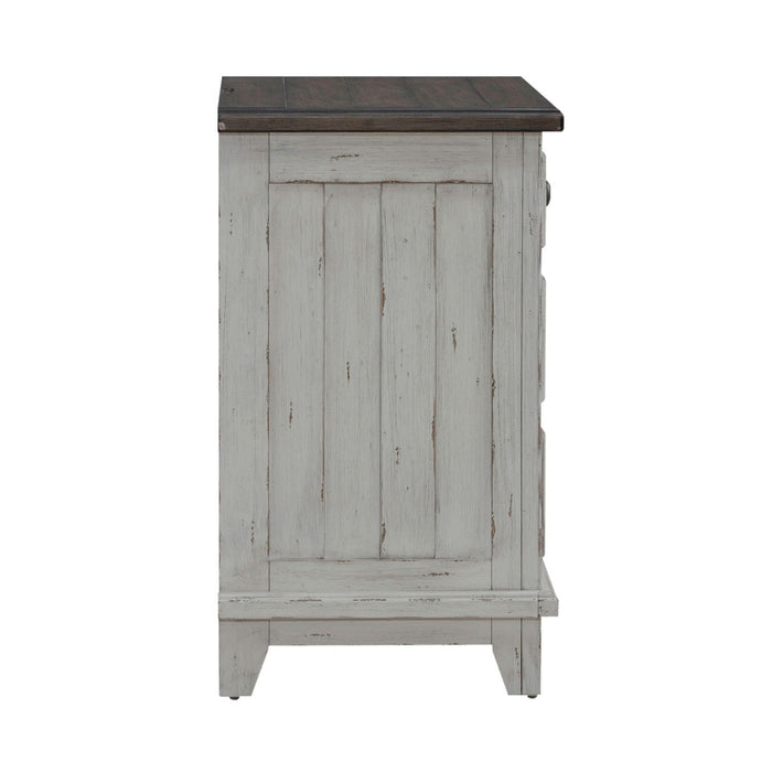 River Place - 3 Drawer Nightstand With Charging Station - Riverstone White & Tobacco – Nightstands w/ Charging Stations by Liberty Furniture at Furniture Wholesale Plus , Nashville furniture store