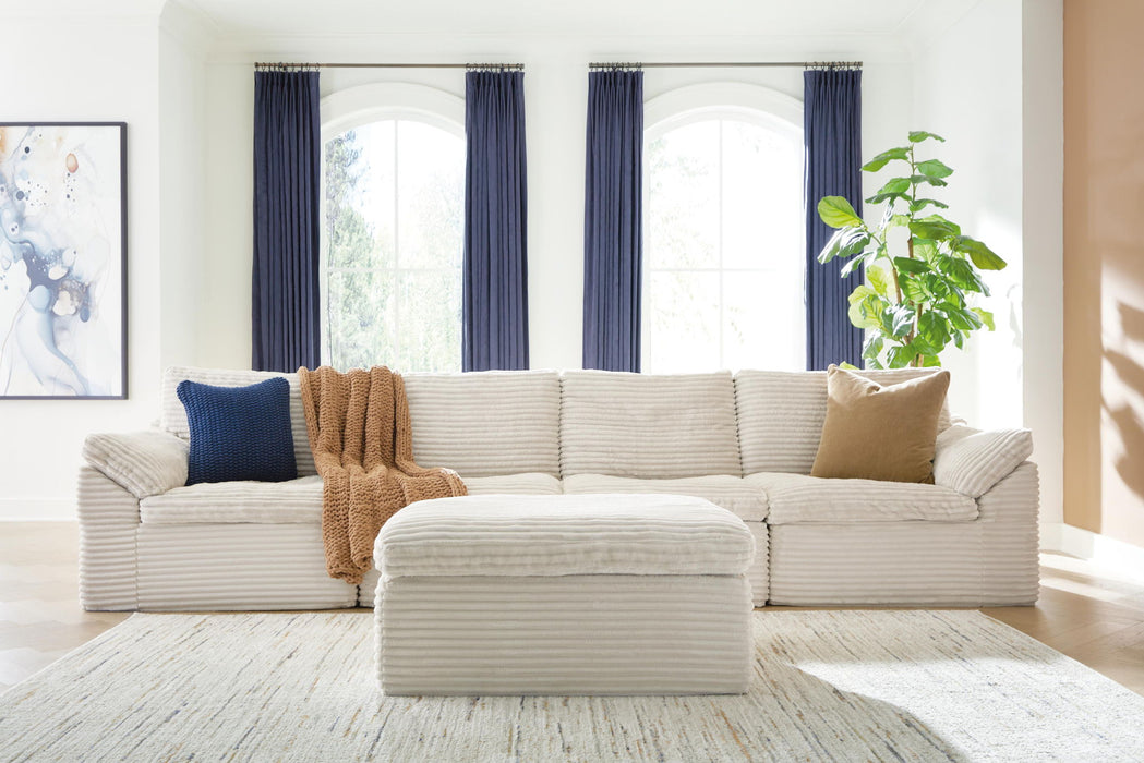 Fannin - 4-Piece Sectional With Ottoman - Ivory – Stationary Sectionals by Signature Design by Ashley® at Furniture Wholesale Plus , Nashville furniture store