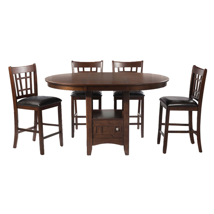 Max - Pub 5 Piece Dining Set - Walnut – 5 Piece Dining Room Sets by Elements International at Furniture Wholesale Plus , Nashville furniture store