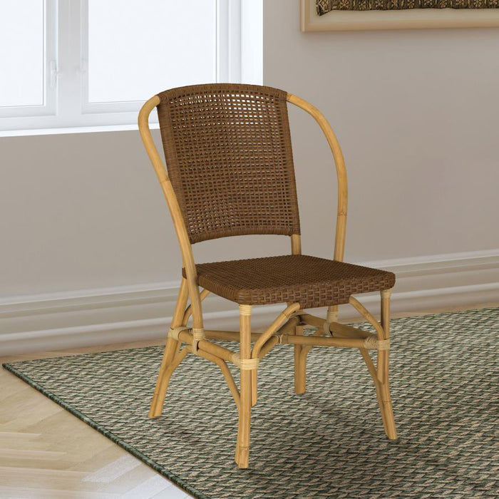 Lexley - Woven Rattan Dining Side Chair (Set of 2) - Brown – Chair Sets by Coaster Fine Furniture at Furniture Wholesale Plus , Nashville furniture store