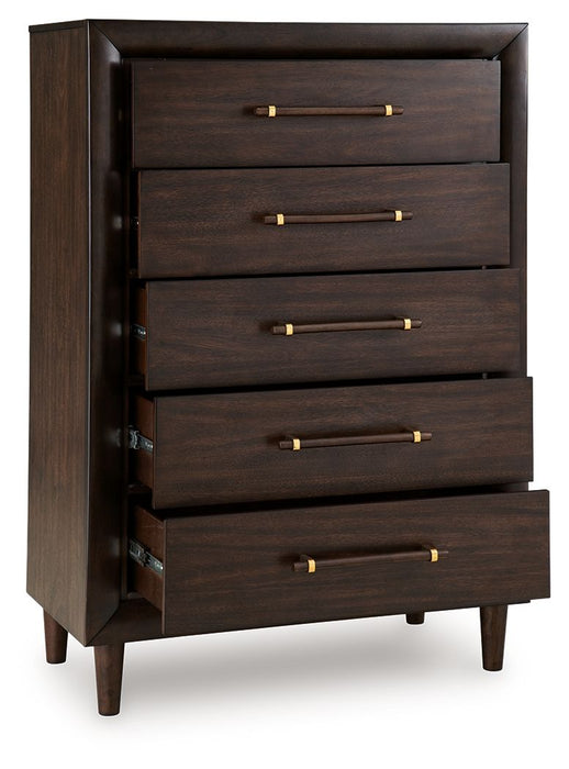 Dantenton - Five Drawer Chest - Merlot – Accent Chests by Benchcraft® at Furniture Wholesale Plus , Nashville furniture store