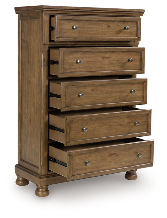 Feddinger - Five Drawer Chest - Medium Brown – Accent Chests by Signature Design by Ashley® at Furniture Wholesale Plus , Nashville furniture store