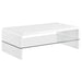 Airell - Rectangular Coffee Table With Shelf - White High Gloss - Premium Coffee Tables from CoasterEssence - Just $319! Shop now at Furniture Wholesale Plus  We are the best furniture store in Nashville, Hendersonville, Goodlettsville, Madison, Antioch, Mount Juliet, Lebanon, Gallatin, Springfield, Murfreesboro, Franklin, Brentwood