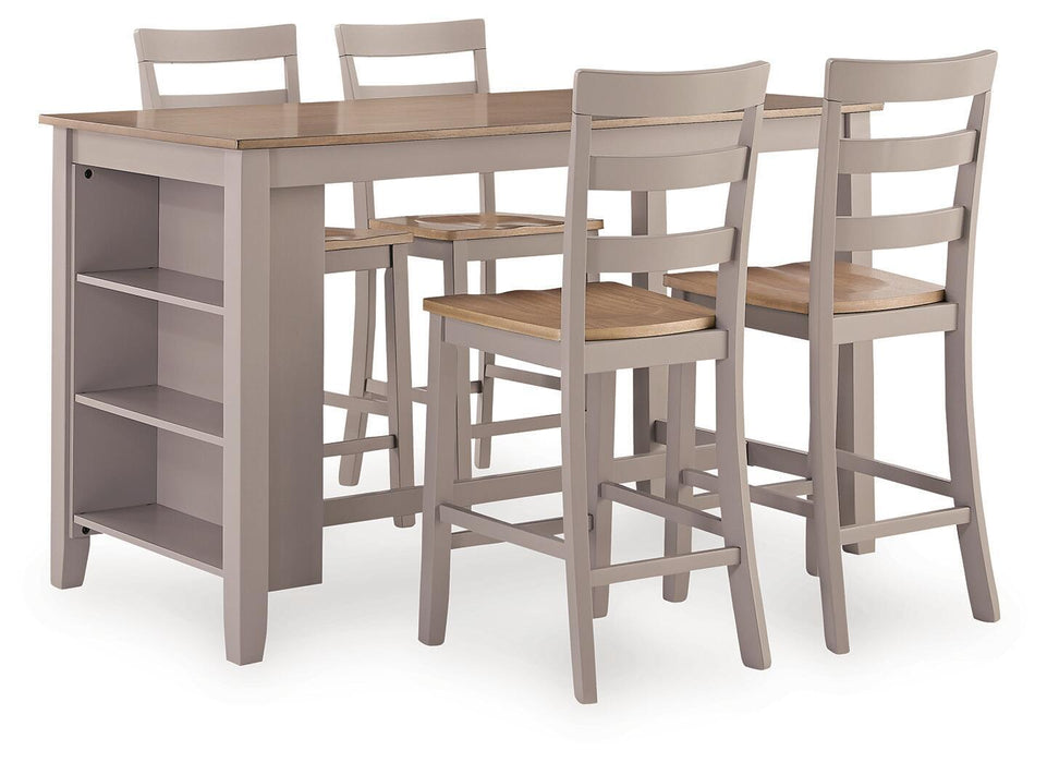 Harperfeld - 5 Pc. - Dining Table And 4 Barstools - Natural / Gray – 5 Piece Dining Room Sets by Signature Design by Ashley® at Furniture Wholesale Plus , Nashville furniture store