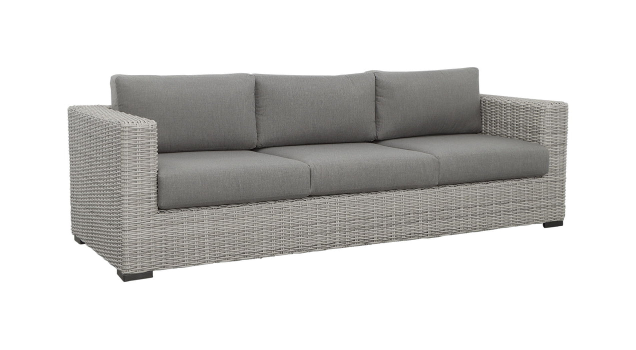 Blakley - Outdoor Sofa With Half Round Wicker - Gray - Premium Sofas from Steve Silver Furniture - Just $2329! Shop now at Furniture Wholesale Plus  We are the best furniture store in Nashville, Hendersonville, Goodlettsville, Madison, Antioch, Mount Juliet, Lebanon, Gallatin, Springfield, Murfreesboro, Franklin, Brentwood