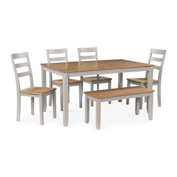 Harperfeld - Dining Room Table Set (Set of 6) - Natural / Gray – 6 Piece Dining Room Sets by Signature Design by Ashley® at Furniture Wholesale Plus , Nashville furniture store