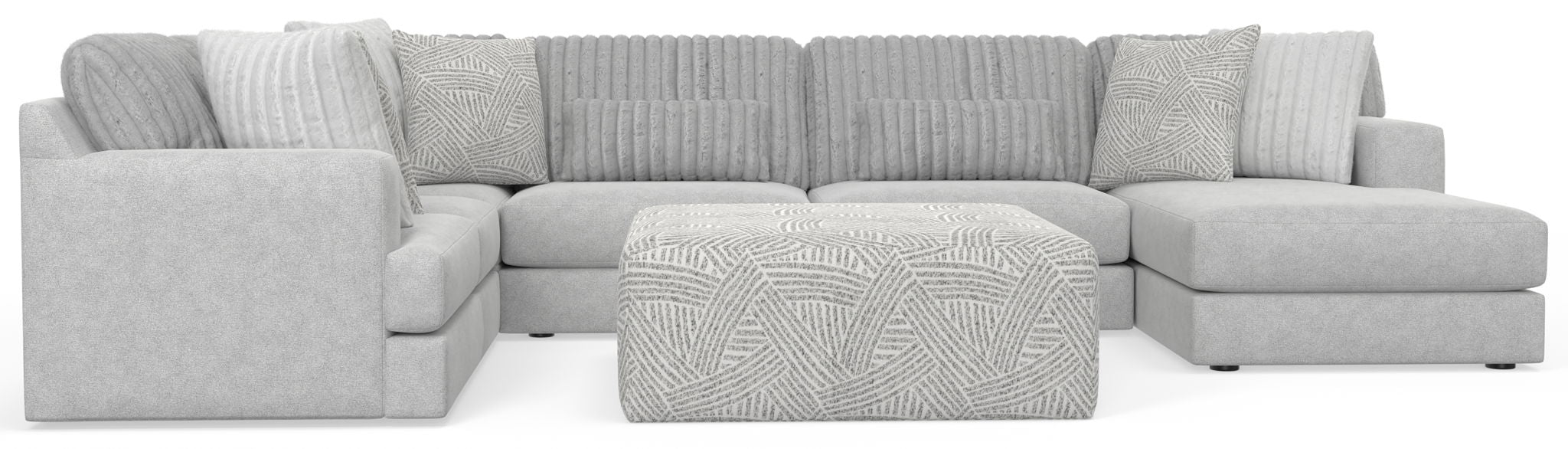Logan - Upholstered Sectional With Comfort Coil Seating - 46" Cocktail Ottoman And Accent Pillows Included – 2 Piece Living Room Sets by Jackson at Furniture Wholesale Plus , Nashville furniture store