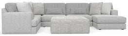 Logan - Upholstered Sectional With Comfort Coil Seating - 46" Cocktail Ottoman And Accent Pillows Included – 2 Piece Living Room Sets by Jackson at Furniture Wholesale Plus , Nashville furniture store