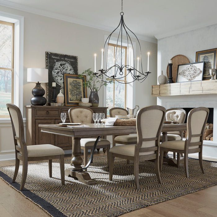 Americana Farmhouse - Dining Room Trestle Table Set – 5 Piece Dining Room Sets by Liberty Furniture at Furniture Wholesale Plus , Nashville furniture store
