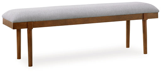 Lyncott - Large Upholstered Dining Room Bench - Gray / Brown – Upholstered Benches by Signature Design by Ashley® at Furniture Wholesale Plus , Nashville furniture store