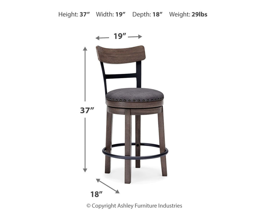 Caitbrook - UPH Swivel Barstool  - Gray – Counter Height (24"-27") by Signature Design by Ashley® at Furniture Wholesale Plus , Nashville furniture store