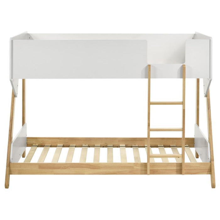 Wyatt - Wood Twin Over Twin Bunk Bed - White And Natural – Bunk Beds by Coaster Fine Furniture at Furniture Wholesale Plus , Nashville furniture store