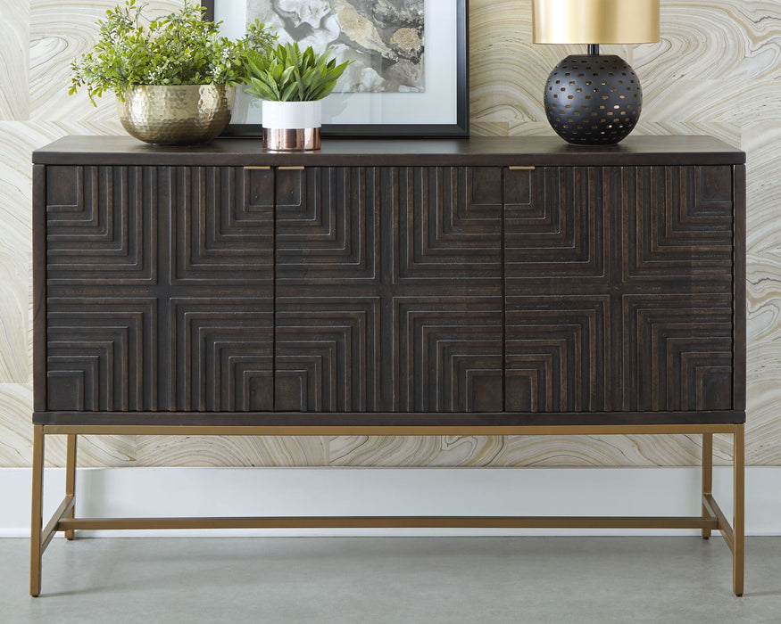 Elinmore - Accent Cabinet - Brown / Gold Finish – Accent Cabinets by Signature Design by Ashley® at Furniture Wholesale Plus , Nashville furniture store