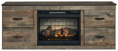 Trinell - TV Stand With Electric Fireplace - Brown – Fireplace TV Stands by Signature Design by Ashley® at Furniture Wholesale Plus , Nashville furniture store