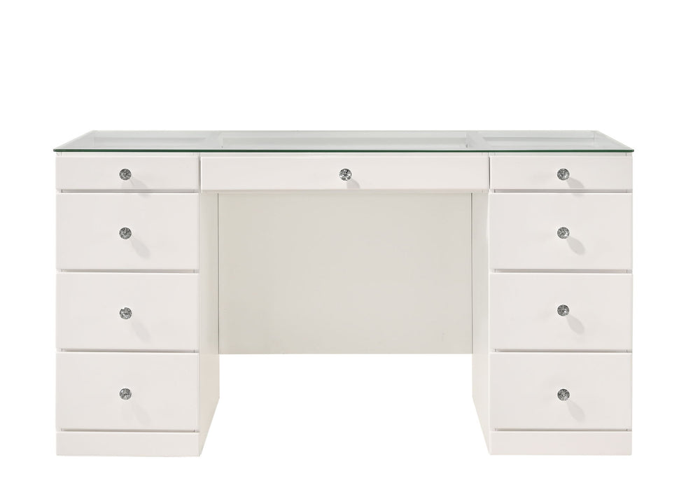 Avery - Vanity Set (With LED Luxo Mirror) - White – Vanity Sets by Crown Mark at Furniture Wholesale Plus , Nashville furniture store