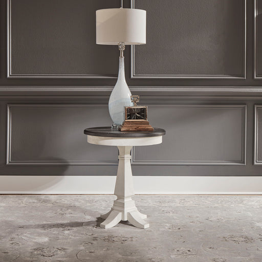 Allyson Park - Chair Side Table - Wirebrushed White / Charcoal – Chair Side Tables by Liberty Furniture at Furniture Wholesale Plus , Nashville furniture store