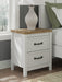 Kerisden - Two Drawer Night Stand - White / Brown – Accent Nightstands by Signature Design by Ashley® at Furniture Wholesale Plus , Nashville furniture store