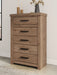 Oliandon - Five Drawer Chest - Light Brown – Accent Chests by Signature Design by Ashley® at Furniture Wholesale Plus , Nashville furniture store