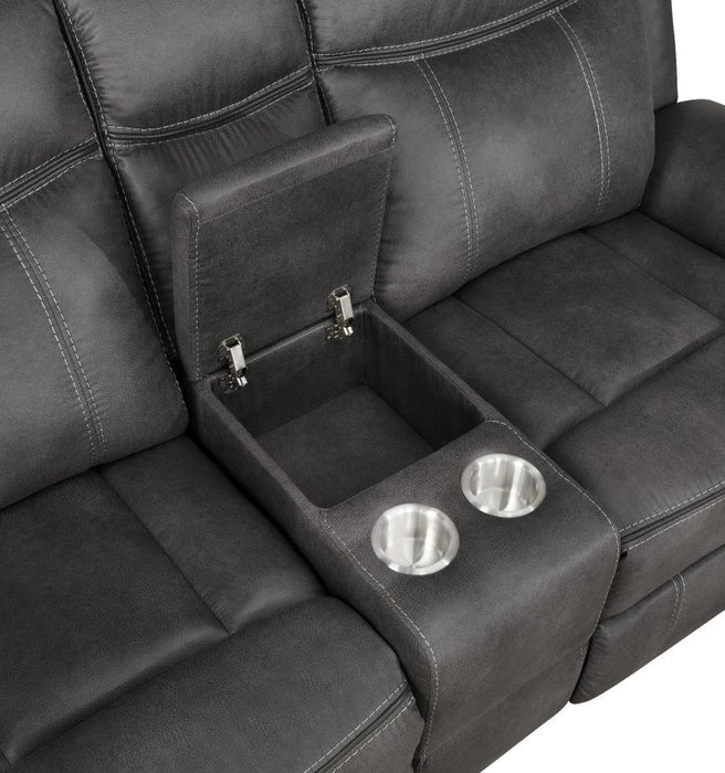Lawrence - Upholstered Padded Arm Reclining Loveseat - Charcoal - Premium Reclining Loveseats from CoasterEveryday - Just $1049! Shop now at Furniture Wholesale Plus  We are the best furniture store in Nashville, Hendersonville, Goodlettsville, Madison, Antioch, Mount Juliet, Lebanon, Gallatin, Springfield, Murfreesboro, Franklin, Brentwood