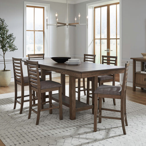 Brook Bay - Counter Trestle Table Set – 6 Piece Dining Room Sets by Liberty Furniture at Furniture Wholesale Plus , Nashville furniture store