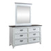 Allyson Park - Dresser & Mirror (6 Drawer Dresser) - Wirebrushed White / Charcoal – Dresser & Mirror by Liberty Furniture at Furniture Wholesale Plus , Nashville furniture store