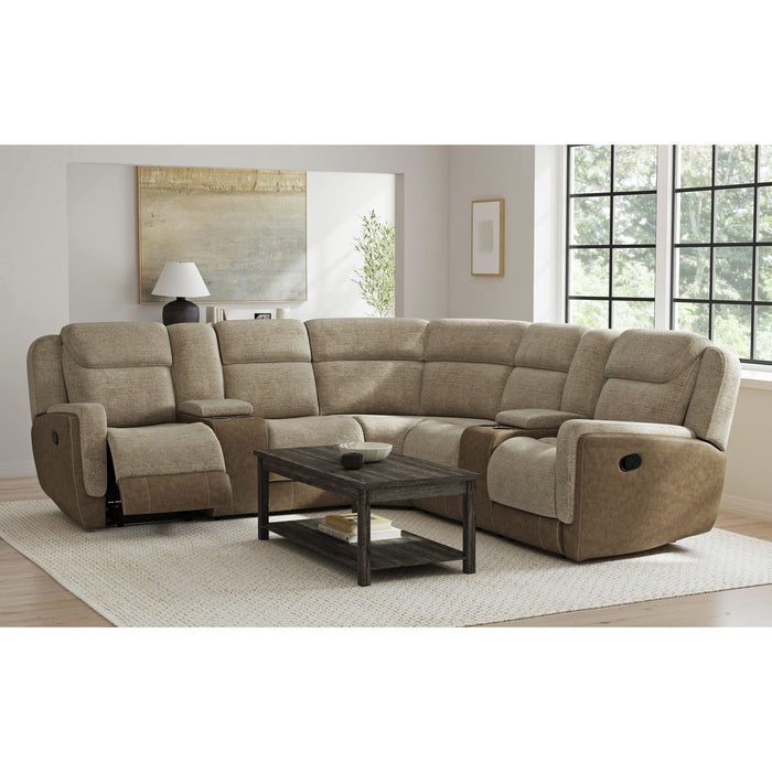 Hornet - 3 Piece Motion Sectional Set With Console – Reclining Sectionals by Elements International at Furniture Wholesale Plus , Nashville furniture store