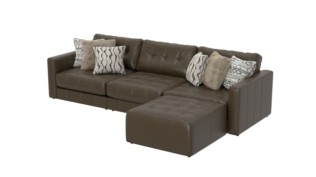 Siena - 4 Piece Modular Sectional With Cuddler Seat Cushions And Included Accent Pillows - Chocolate – Stationary Sectionals by Jackson at Furniture Wholesale Plus , Nashville furniture store