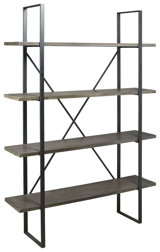Gilesgrove - Black / Gray - Bookcase - Premium Etageres from Signature Design by Ashley® - Just $268! Shop now at Furniture Wholesale Plus  We are the best furniture store in Nashville, Hendersonville, Goodlettsville, Madison, Antioch, Mount Juliet, Lebanon, Gallatin, Springfield, Murfreesboro, Franklin, Brentwood