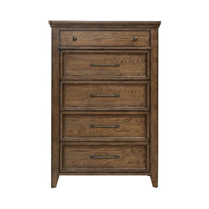 Carolina Park - 5 Drawer Chest - Amber Brown – Accent Chests by Liberty Furniture at Furniture Wholesale Plus , Nashville furniture store