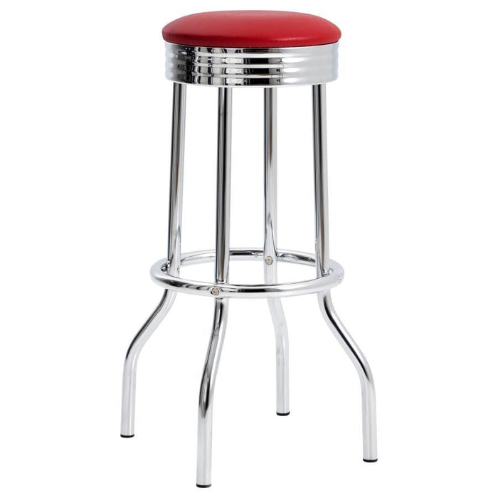Retro - Upholstered Metal Swivel Bar Stool (Set of 2) - Premium Stool Sets from CoasterEveryday - Just $199! Shop now at Furniture Wholesale Plus  We are the best furniture store in Nashville, Hendersonville, Goodlettsville, Madison, Antioch, Mount Juliet, Lebanon, Gallatin, Springfield, Murfreesboro, Franklin, Brentwood