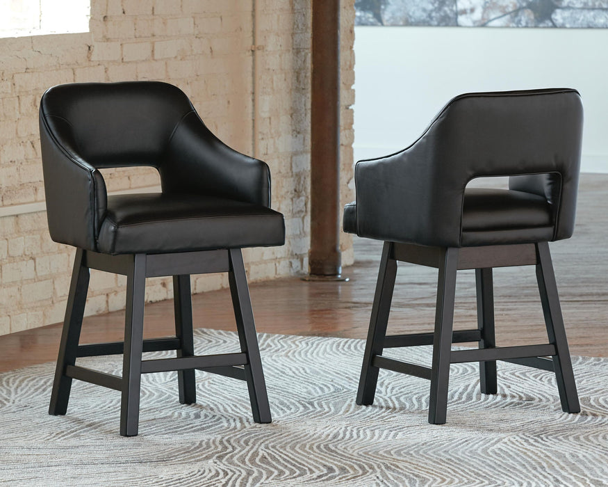 Tallenger - Upholstered Swivel Barstool (Set of 2) – Stool Sets by Signature Design by Ashley® at Furniture Wholesale Plus , Nashville furniture store