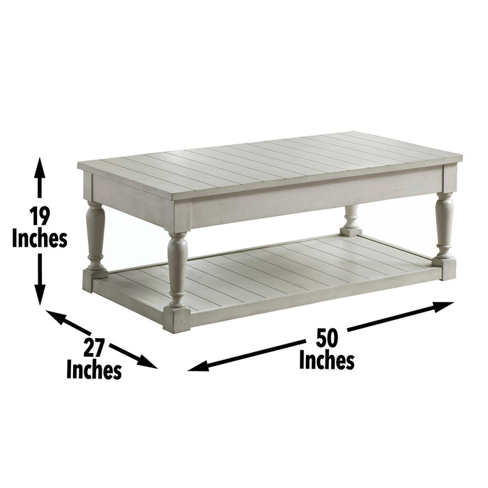 Hemingway - Lift Top Coffee Table - White – Coffee Tables by Steve Silver Furniture at Furniture Wholesale Plus , Nashville furniture store