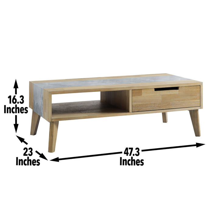 Calgary - 3 Piece Occasional Table Set, Sintered Stone Inlay - Brown – Table Sets by Steve Silver Furniture at Furniture Wholesale Plus , Nashville furniture store