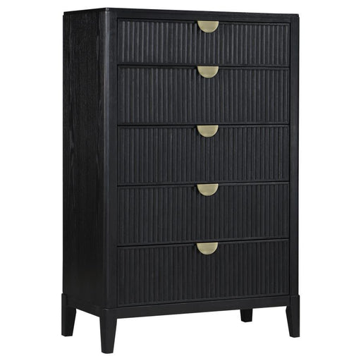 Brookmead - 5-Drawer Bedroom Chest - Black – Accent Chests by Coaster Fine Furniture at Furniture Wholesale Plus , Nashville furniture store
